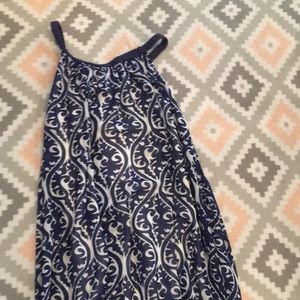 Navy and white dress